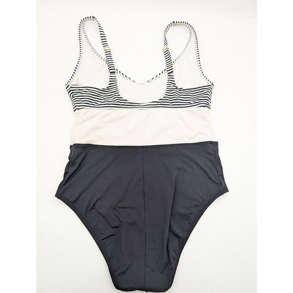 Bleu Rod Beattie Women's The Line Colorblock Striped One Piece Swimsuit Size 8 - Picture 4 of 9